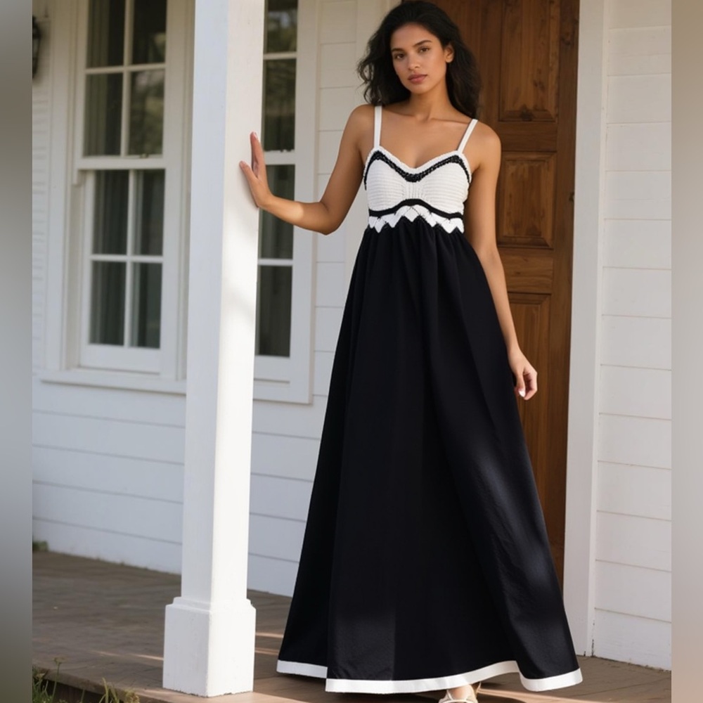 Italian crochet maxi dress NWOT